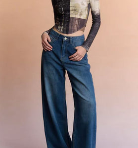 High-Waisted Straight-Leg Jeans