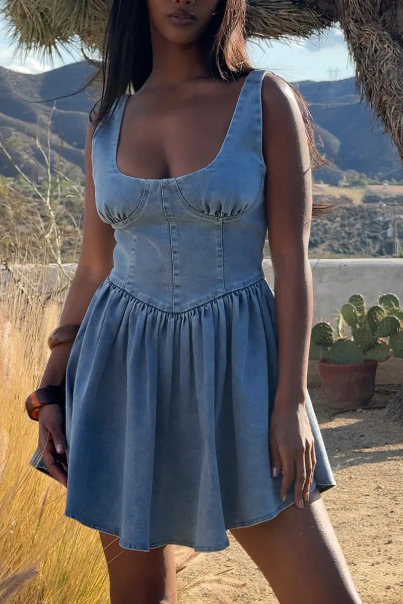 Sleeveless Denim Bodycon Dress
