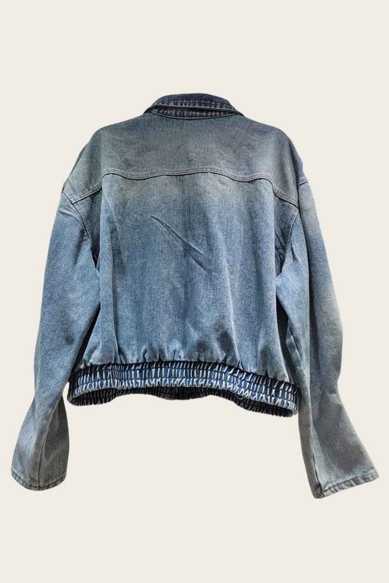 Embellished Denim Jacket with Fringe