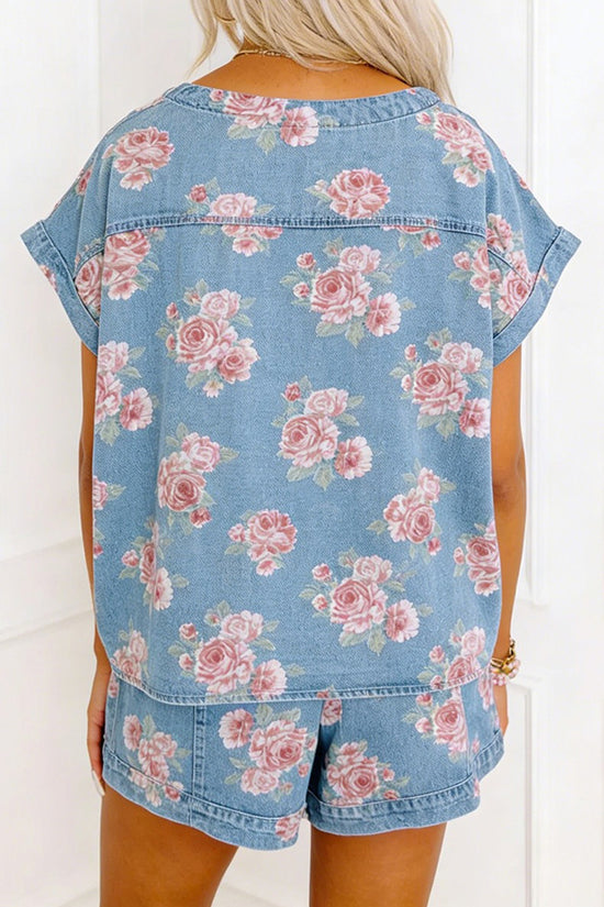 Floral Print Short Sleeve Top