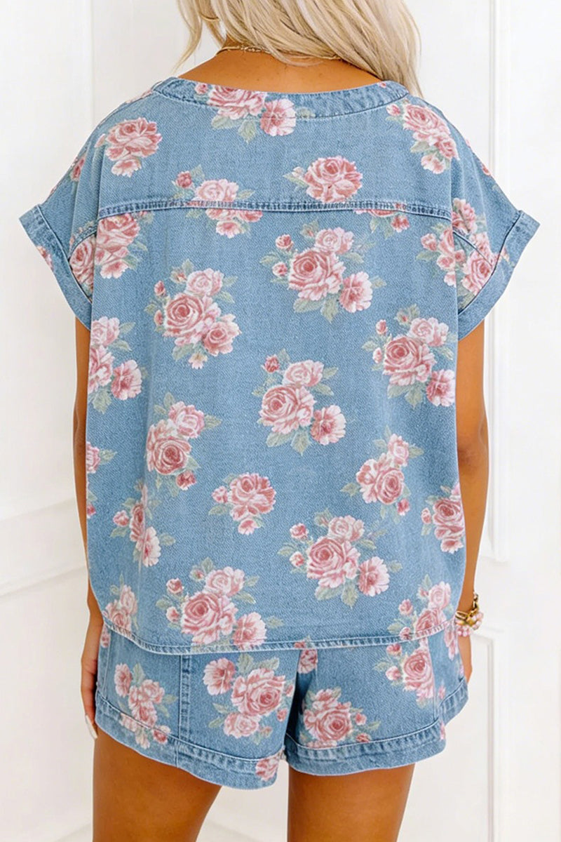 Floral Print Short Sleeve Top