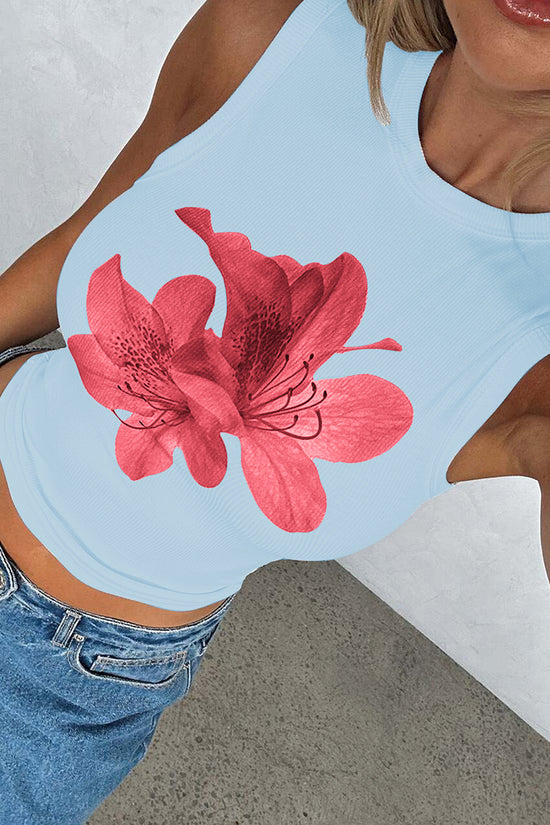 Floral Graphic Sleeveless Tank Top