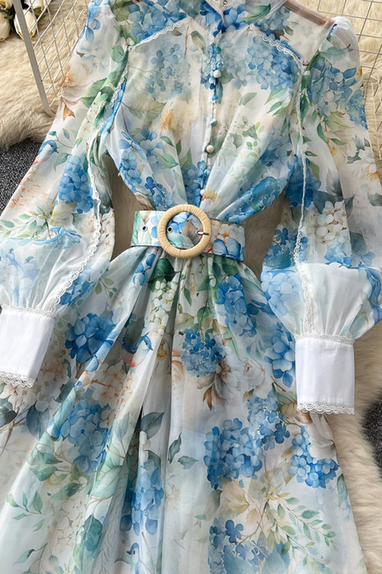 Floral Print Chiffon Maxi Dress