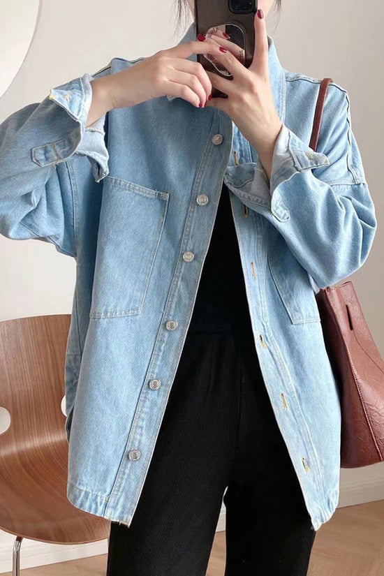Casual Denim Button-Up Shirt