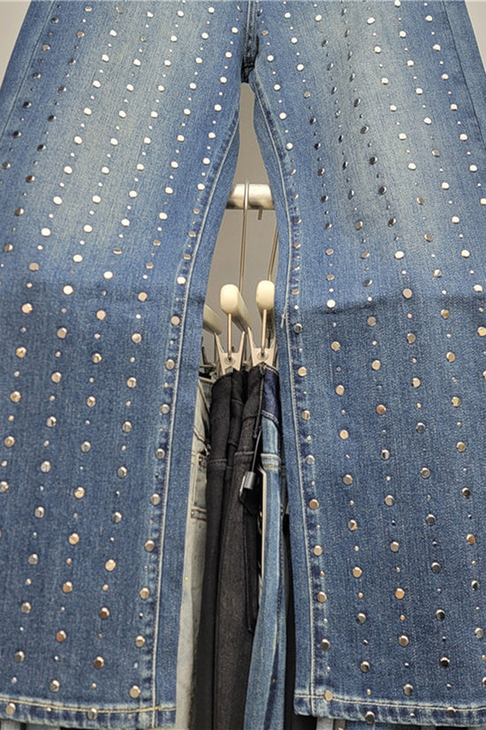 Studded Straight Jeans