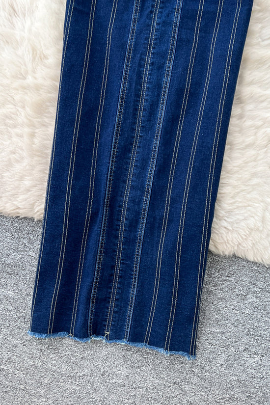 Sleek Denim Maxi Dress