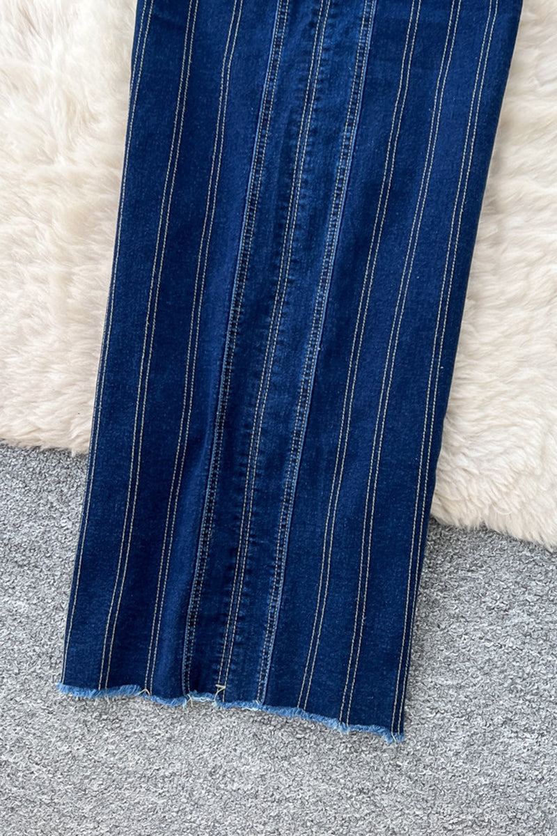 Sleek Denim Maxi Dress