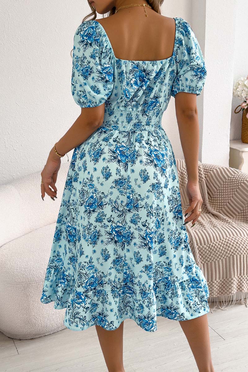 Off-the-Shoulder Floral Casual Dress