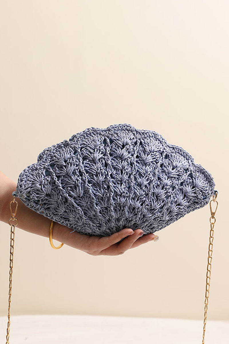 Chic Shell-Shaped Woven Handbag