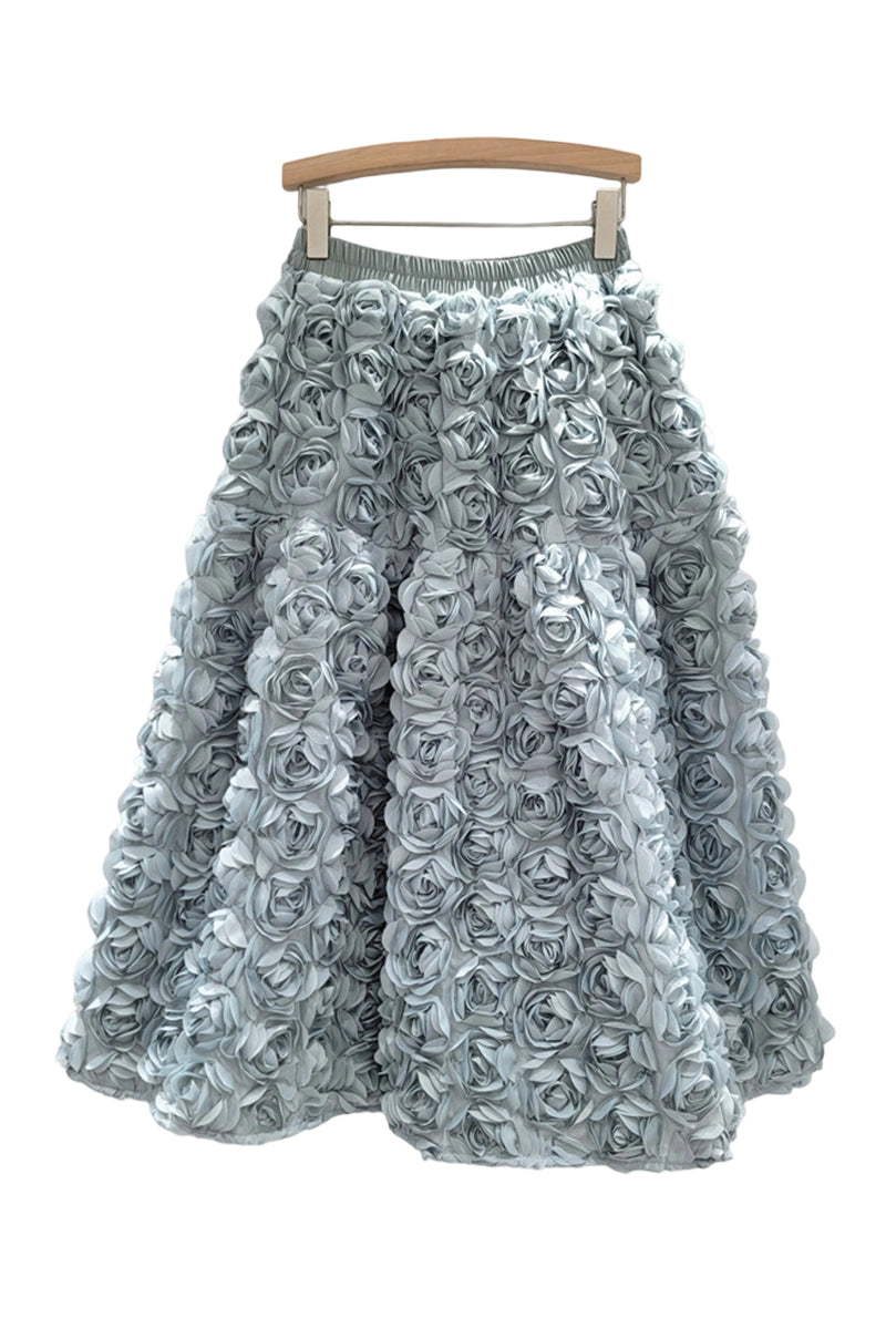 Floral Applique Midi Skirt