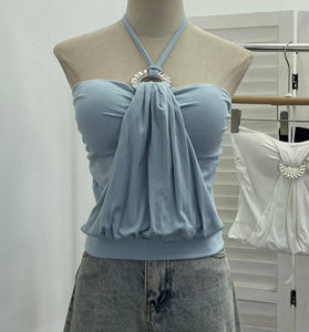 Elegant Gathered Halter Top