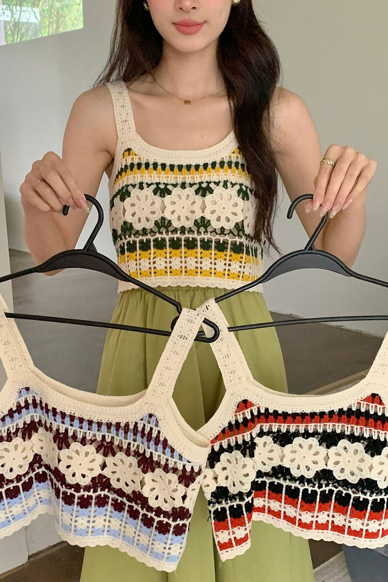 Floral Crochet Tank Top