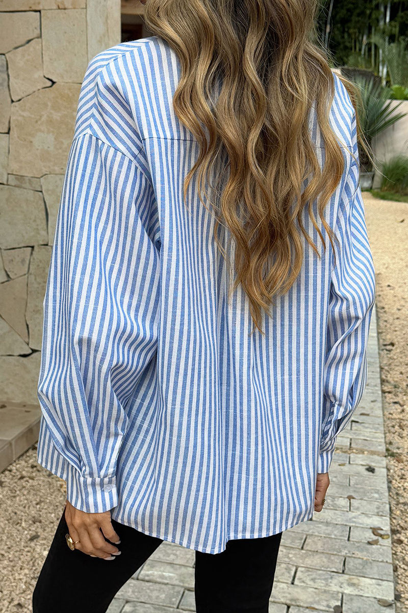 Striped Button-Up Long Sleeve Shirt