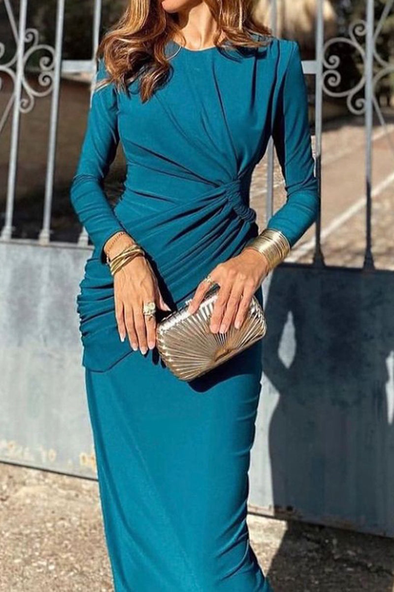 Elegant Twist Long Sleeve Bodycon Dress