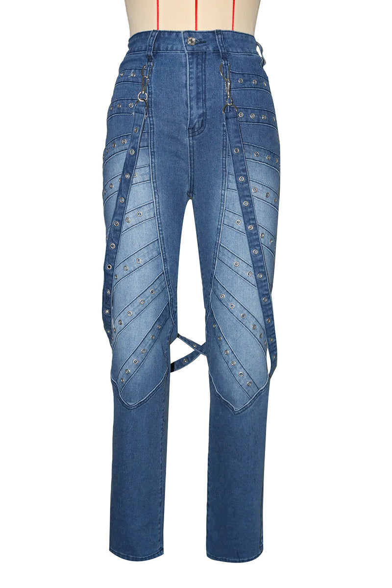 Embellished Straight Jeans