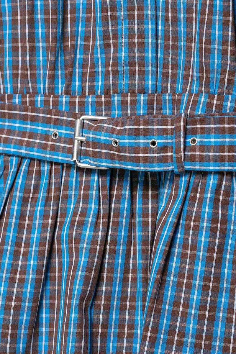 Plaid Belted Shirt Dress