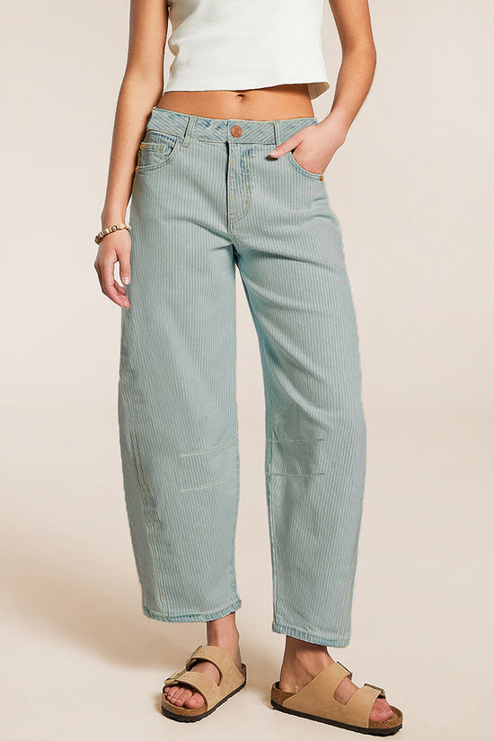Relaxed Barrel Stripe Leg Jeans