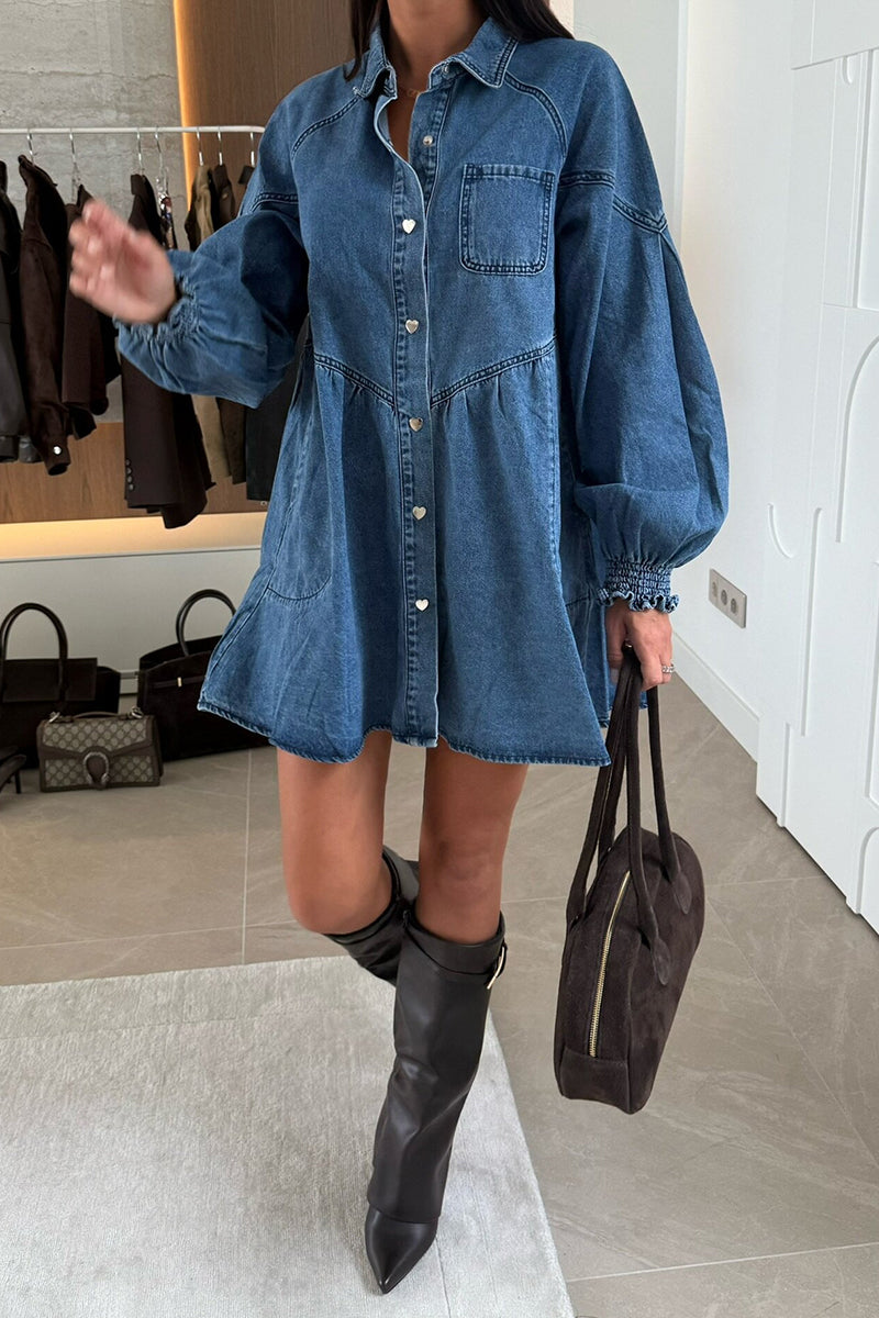 Stylish Denim Shirt Dress