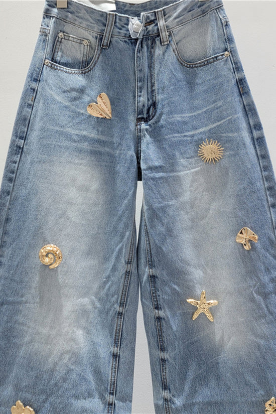 Embellished Straight Jeans
