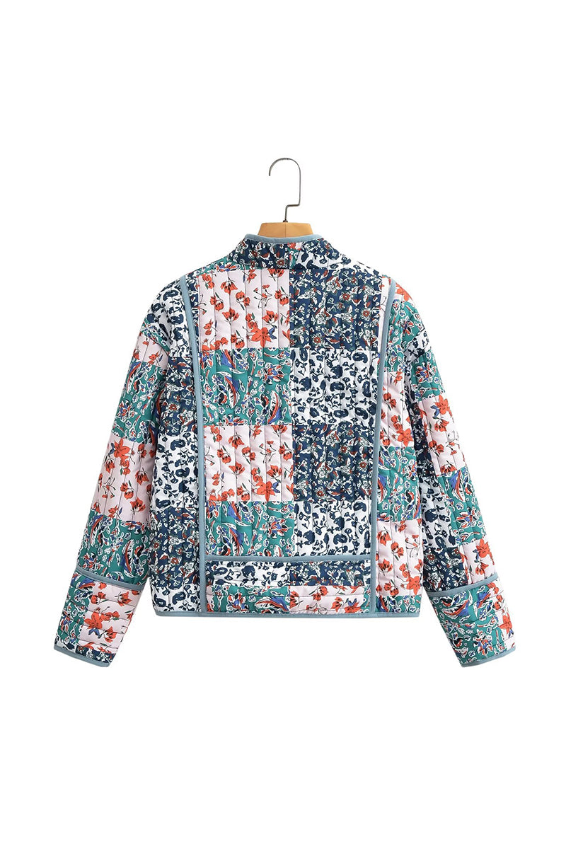 Patchwork Floral Print Quilted Jacket