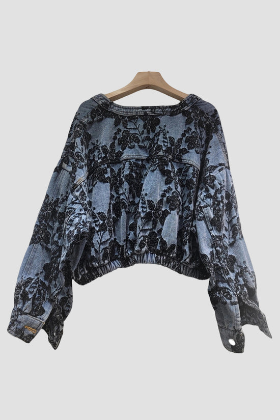 Floral Patterned Zipper Jacket