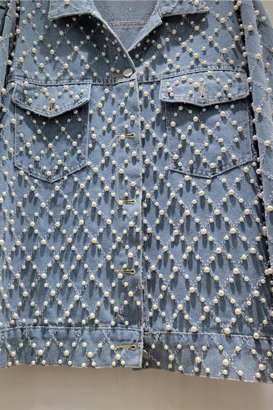Pearl Studded Denim Jacket