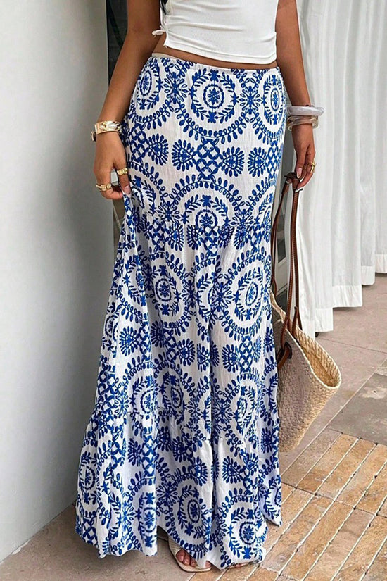 Elegant Printed Midi Skirt