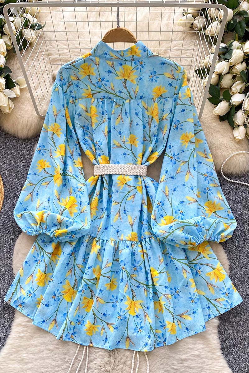 Floral Belted Casual Dress