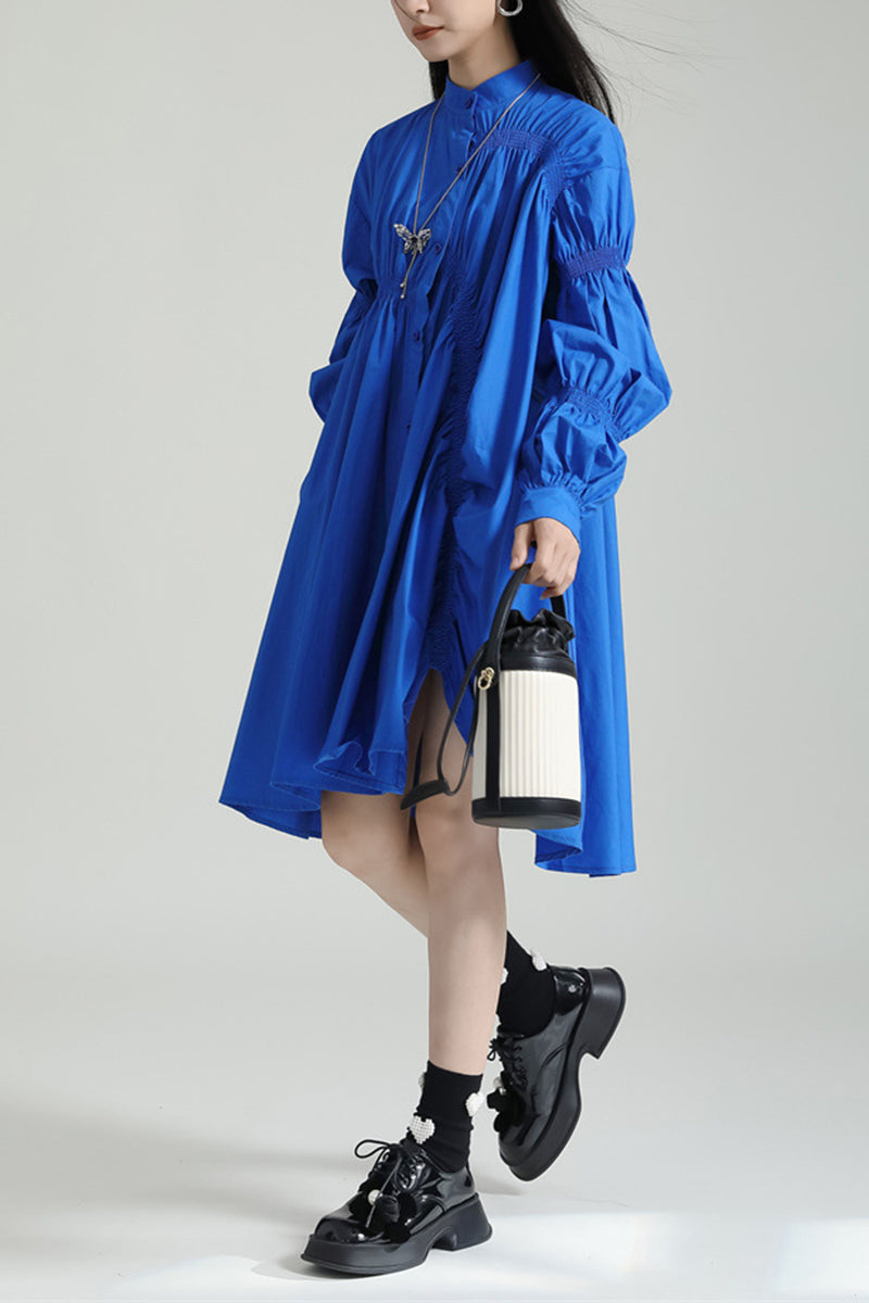 Ruched Long Sleeve Casual Dress