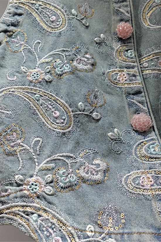 Floral Paisley Button-Up Vest