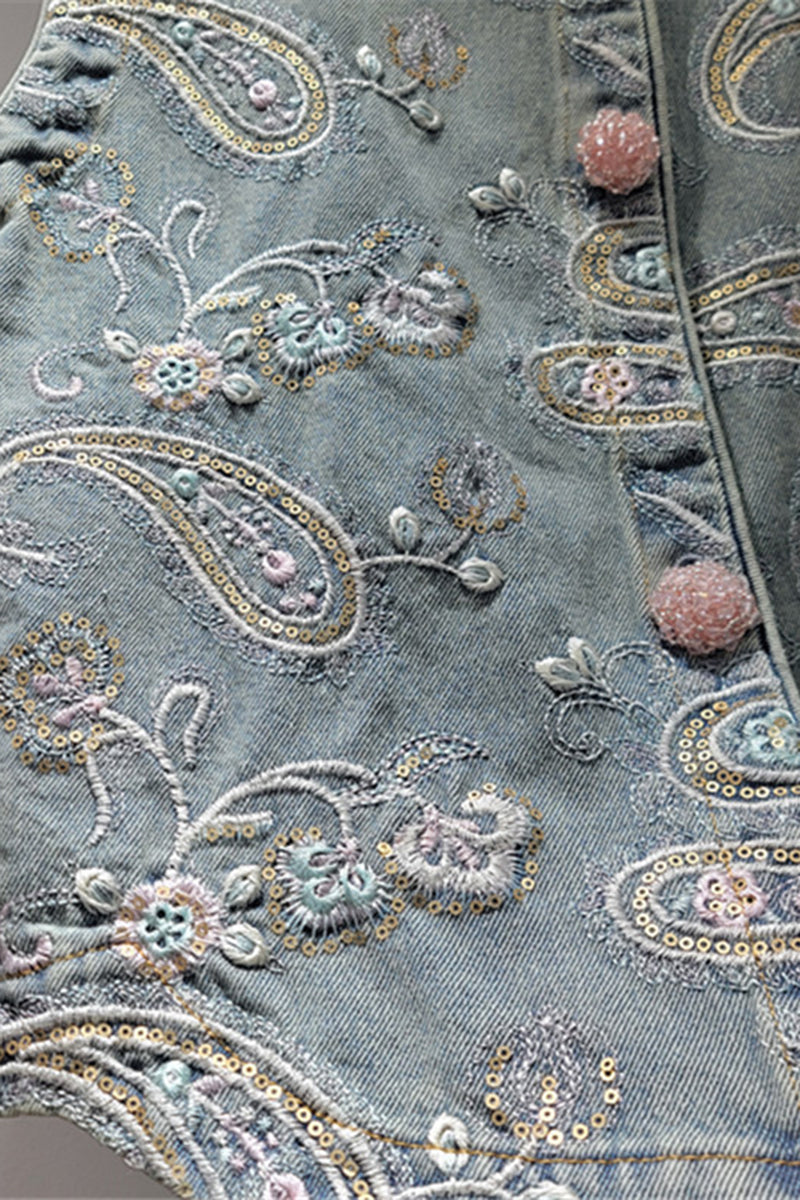 Floral Paisley Button-Up Vest
