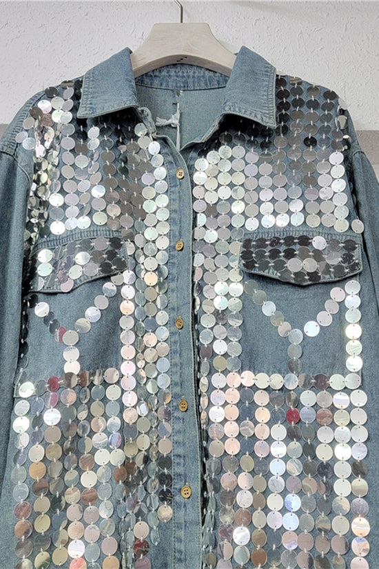 Sequin Embellished Denim Jacket