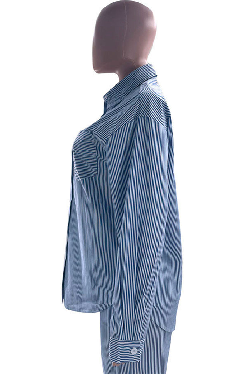 Striped Wide-Leg Pants Set