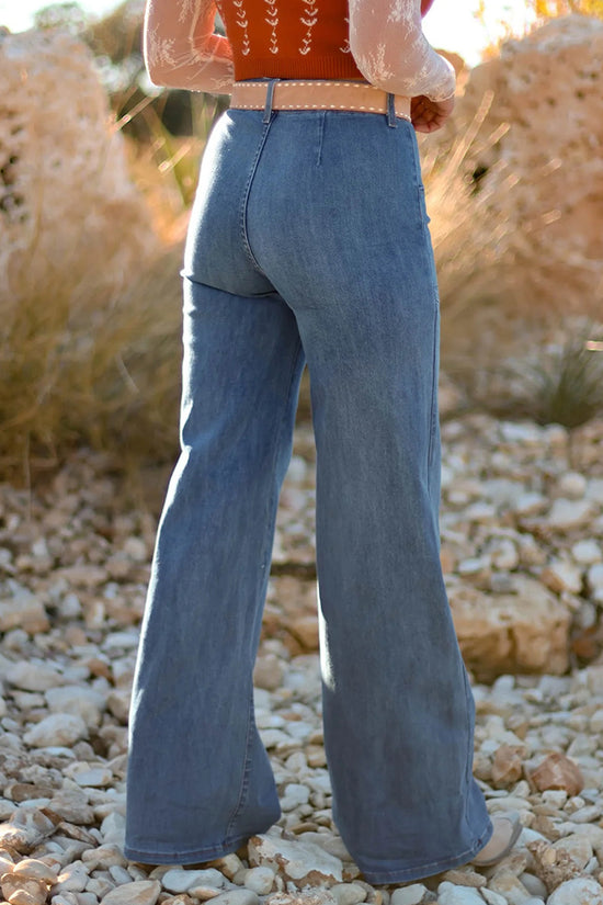 High-Waist Straight-Leg Denim Jeans