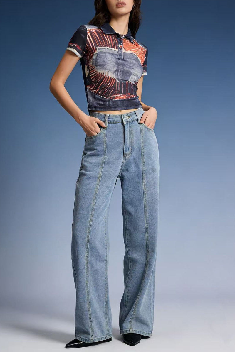 Classic Straight-Leg Denim Jeans