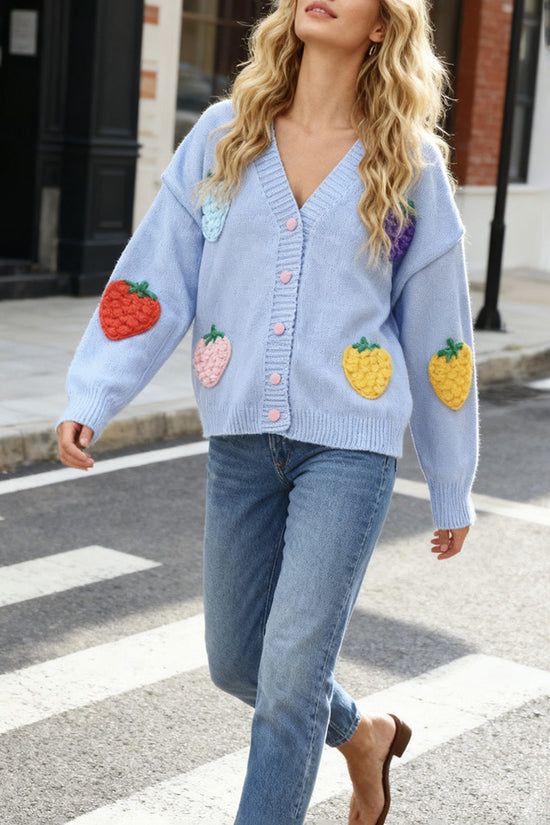 Fruit Patch Button-Up Cardigan