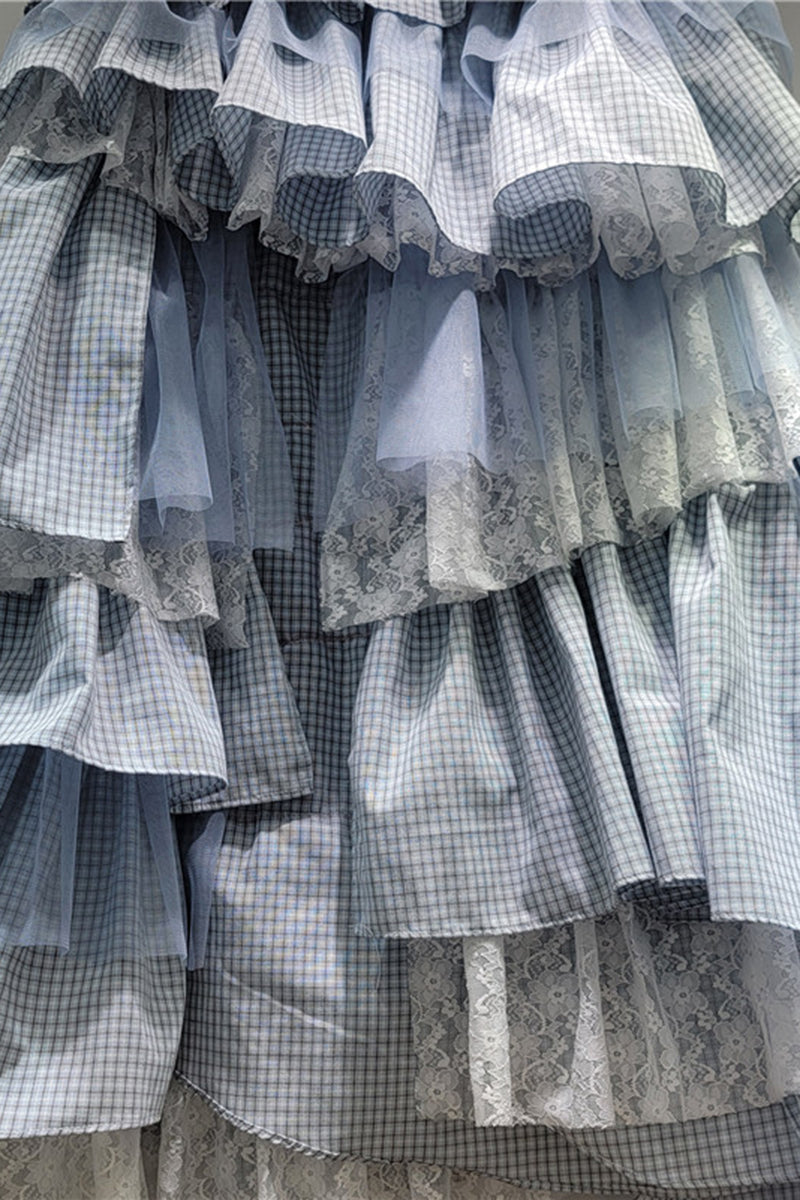 Layered Ruffle Midi Skirt