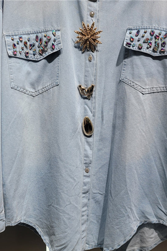 Embellished Button-Up Shirt