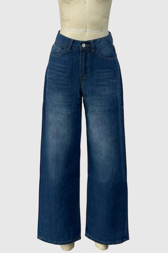 High-Waisted Straight-Leg Jeans