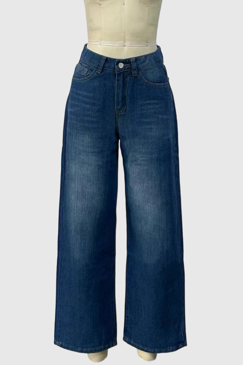 High-Waisted Straight-Leg Jeans