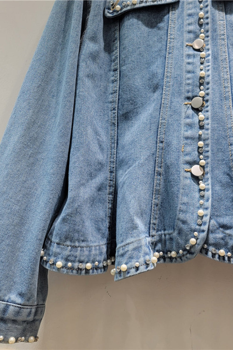 Pearl Studded Denim Jacket