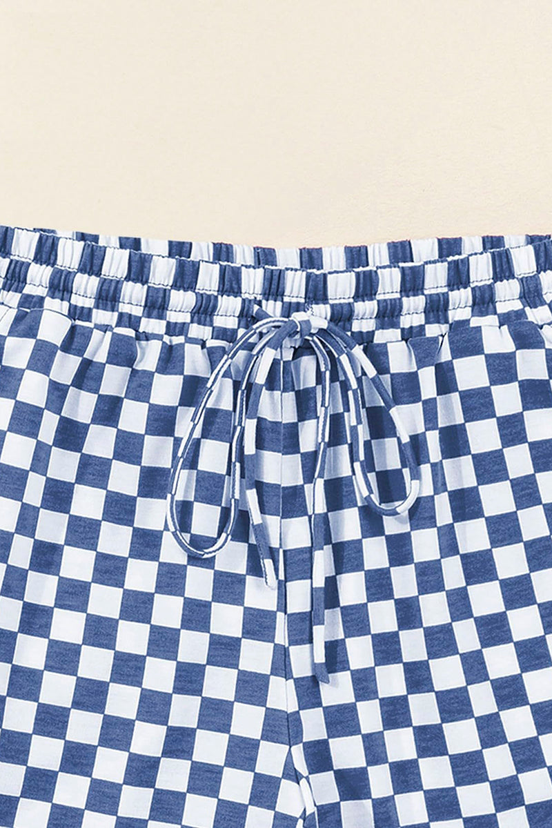 Checkerboard Sleeveless Short Set