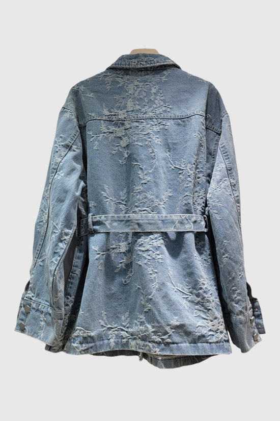 Studded Belted Denim Jacket