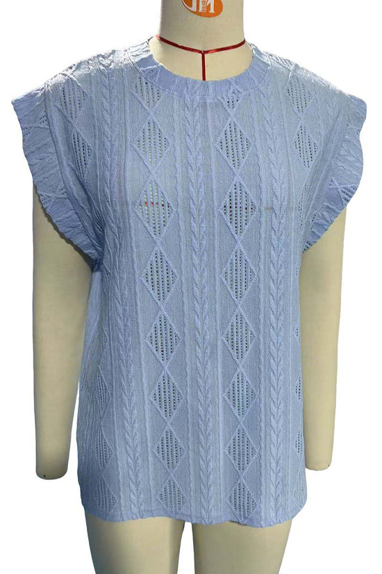 Elegant Sleeveless Geometric T-Shirt