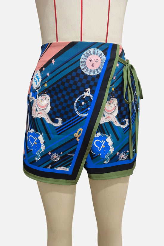 Animal Print Wrap Design Casual Shorts
