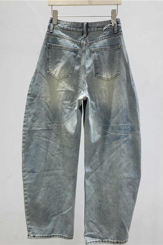 Trendy Graphic Barrel Jeans