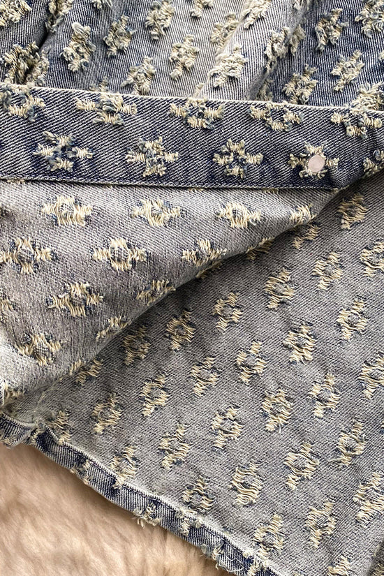 Patterned Button-Up Blouse