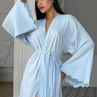 Elegant Flared Sleeve Loungewear Robe