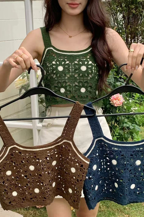Floral Crochet Applique Tank Top