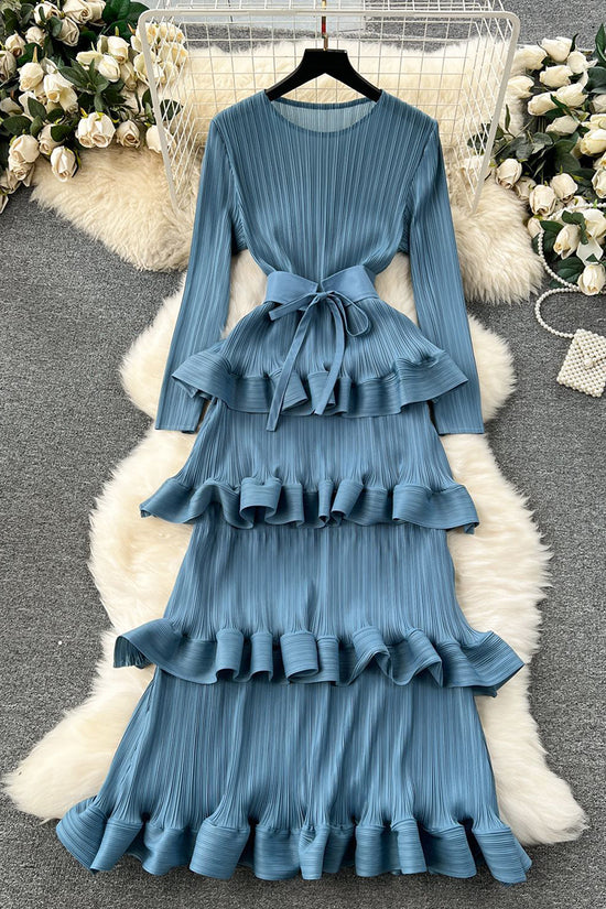 Tiered Ruffle Long Sleeve Casual Dress